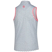 Polo sans manches blanc à pois et chevrons pour jeunes filles FootJoy TOUR Championship