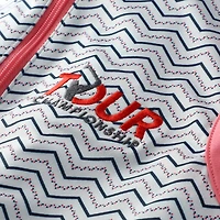 Polo sans manches blanc à pois et chevrons pour jeunes filles FootJoy TOUR Championship