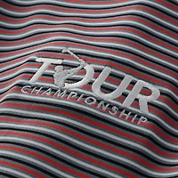 Polo FootJoy Tour Championship Balance Stripe Lisle ProDry rouge pour homme