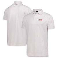 Polo piqué extensible FootJoy Tour Championship ProDry Bounce Print pour homme, blanc