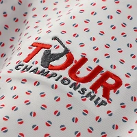 Polo piqué extensible FootJoy Tour Championship ProDry Bounce Print pour homme, blanc