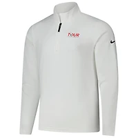 Pull Nike blanc TOUR Championship Victory Performance à demi-zip pour homme