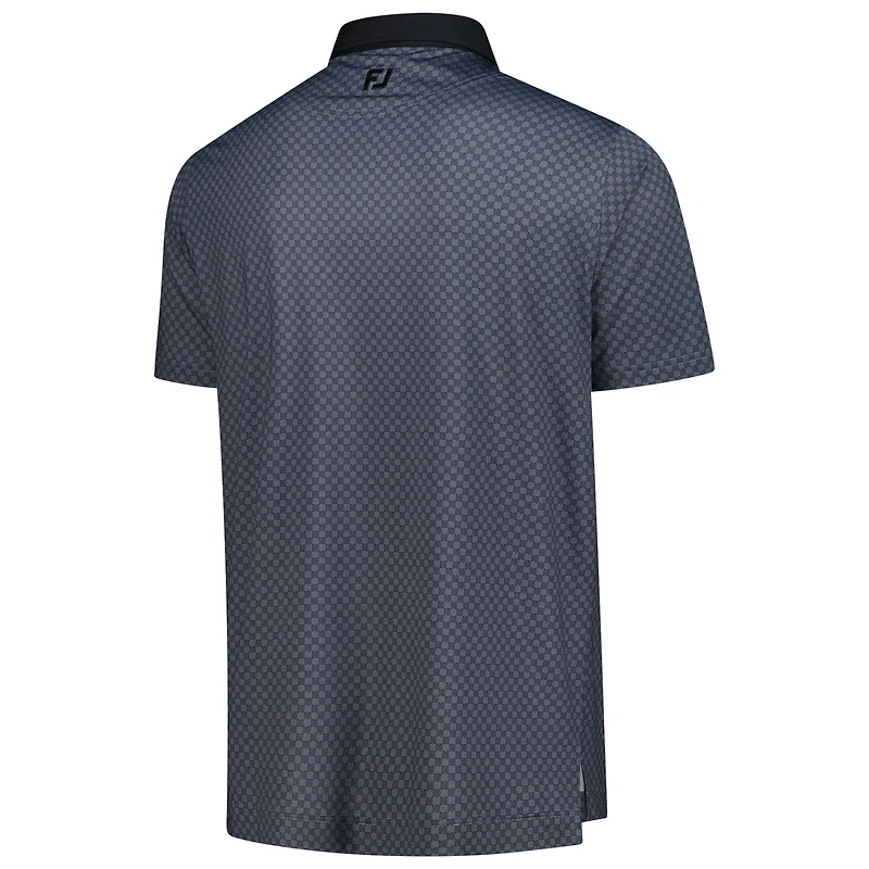 Polo FootJoy Tour Championship noir à imprimé damier Lisle ProDry pour homme