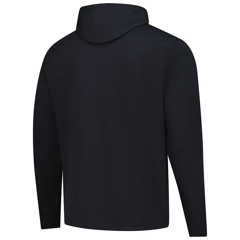 Men's FootJoy Black TOUR Championship Ottoman Jacquard Pullover Hoodie