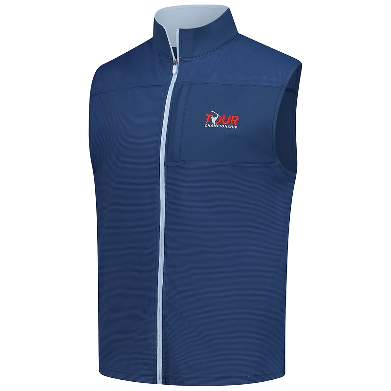 Gilet en tricot ottoman bleu marine FootJoy TOUR Championship pour homme, entièrement zippé