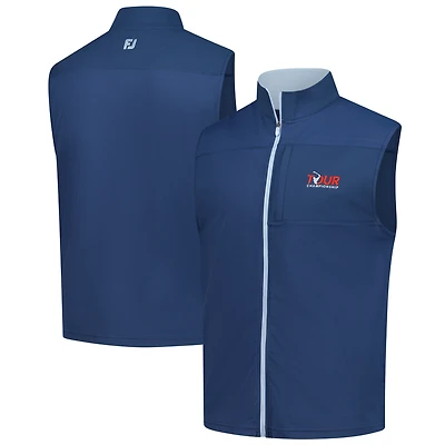 Men's FootJoy Navy TOUR Championship Ottoman Knit Full-Zip Vest