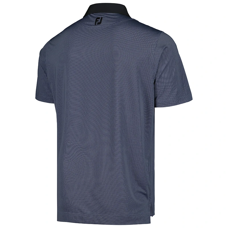 Men's FootJoy Navy TOUR Championship Stretch Lisle Mini Check ProDry Polo