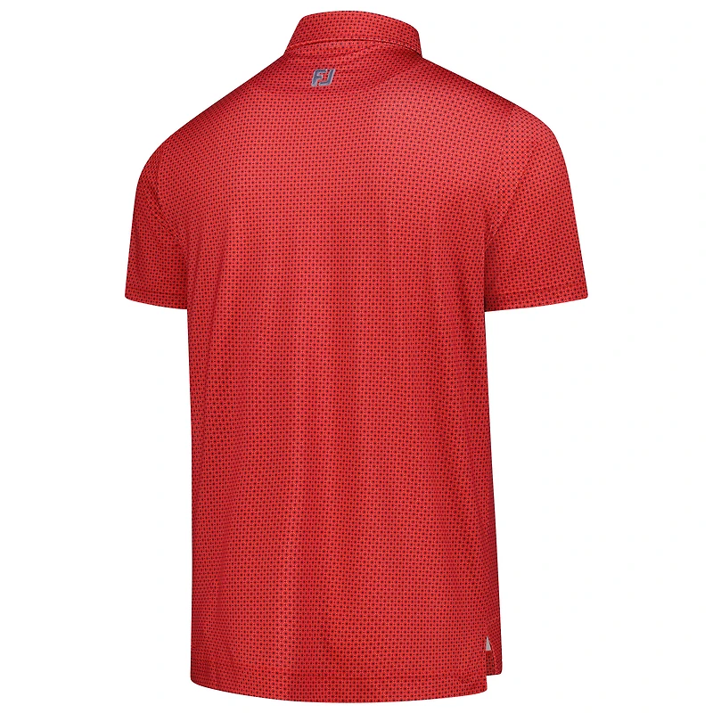 Men's FootJoy Red TOUR Championship Dot Geo Print Lisle ProDry Polo