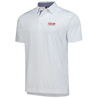Men's FootJoy White TOUR Championship Figure Print Lisle ProDry Polo