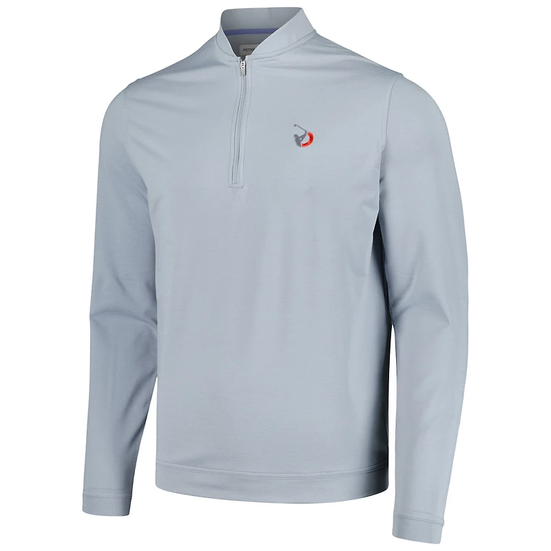Peter Millar Grey TOUR Championship Ross Performance Baseball Collar Quarter-Zip Top pour homme