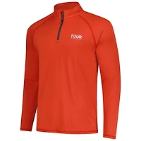Men's Puma Orange TOUR Championship You-V brrr Raglan Quarter-Zip Pullover
