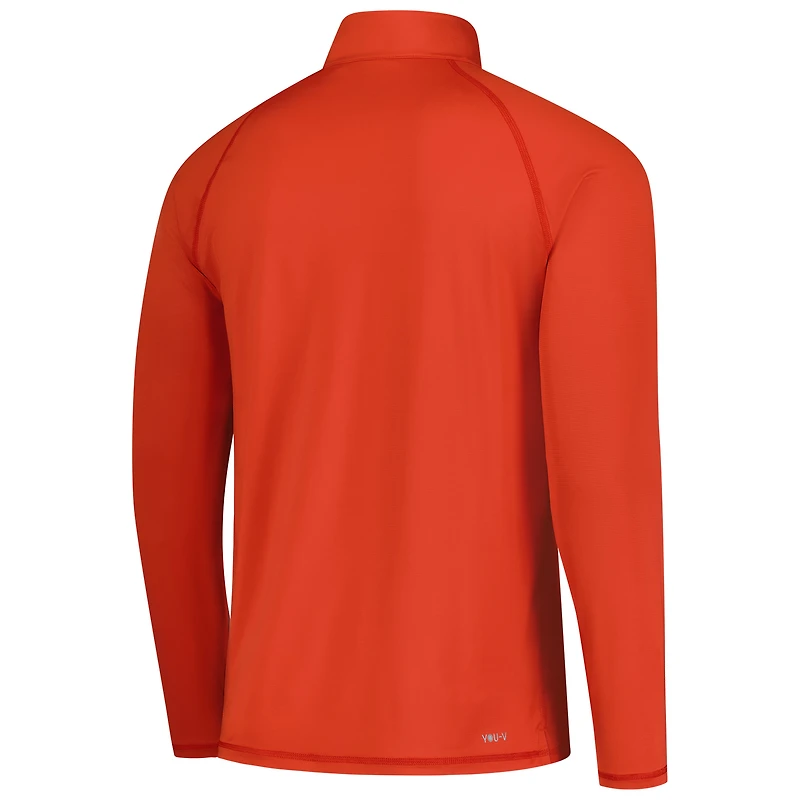 Men's Puma Orange TOUR Championship You-V brrr Raglan Quarter-Zip Pullover