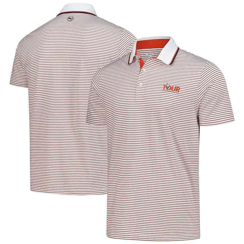 Polo Puma Tour Championship MATTR à rayures surélevées blanc pour homme