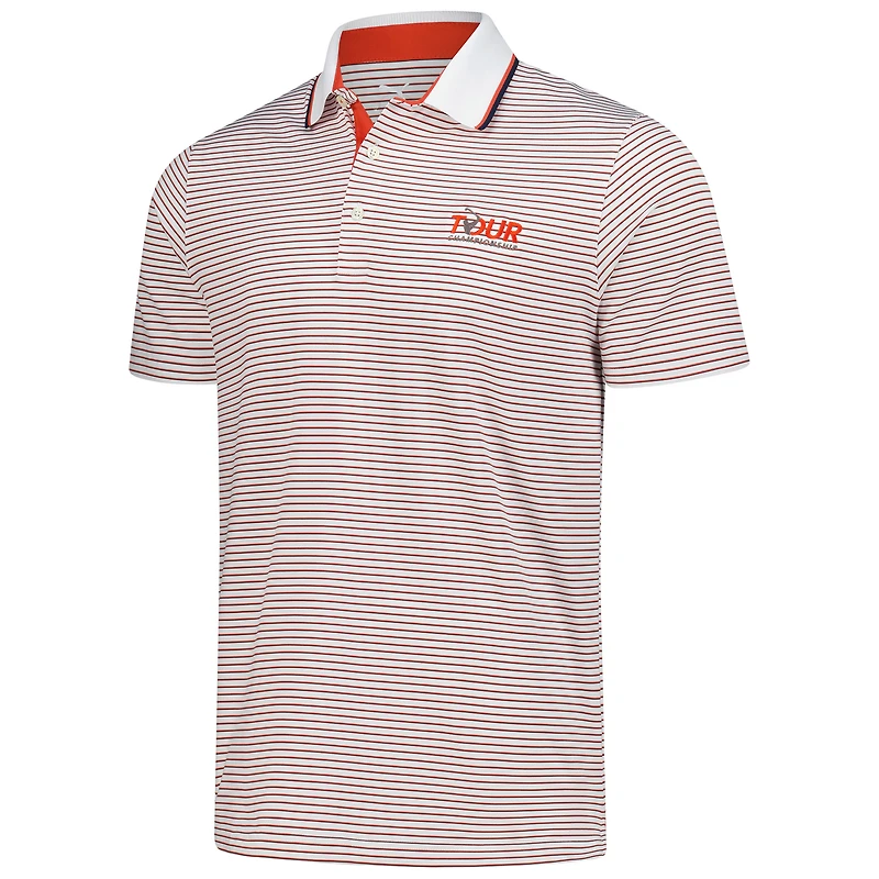 Polo Puma Tour Championship MATTR à rayures surélevées blanc pour homme