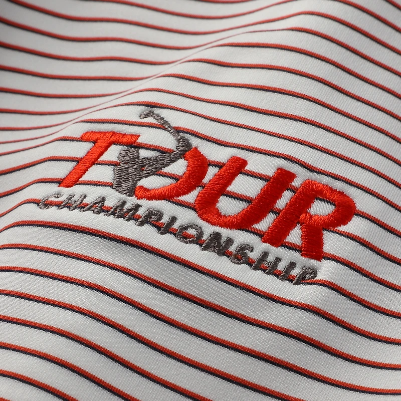 Polo Puma Tour Championship MATTR à rayures surélevées blanc pour homme