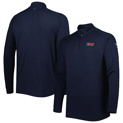 Veste tasc Performance Navy TOUR Championship Carrollton Raglan Quarter-Zip Jacket pour homme