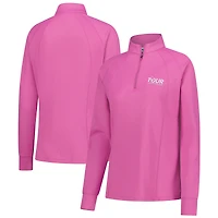 Pull-over à fermeture éclair quart de TOUR FootJoy Pink Championship en relief Raglan ProDry pour femme