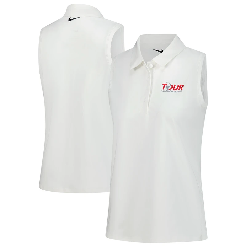 Polo sans manches Nike TOUR Championship Victory Performance blanc pour femme