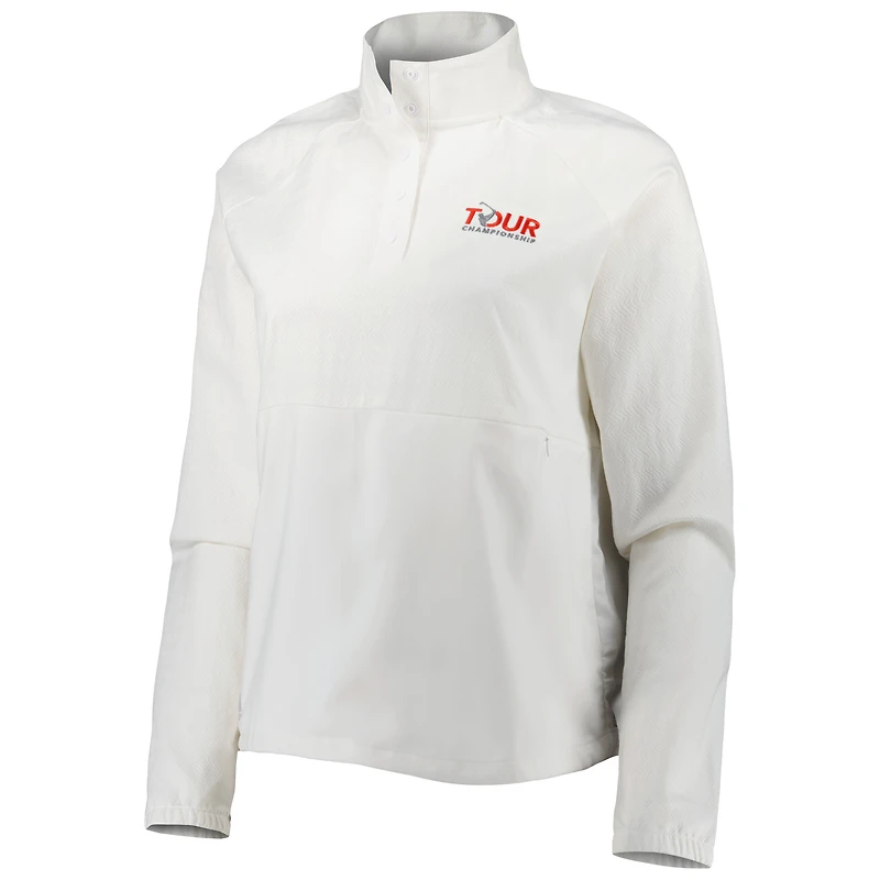 Women's adidas White TOUR Championship Emboss Quarter-Snap Raglan Jacket