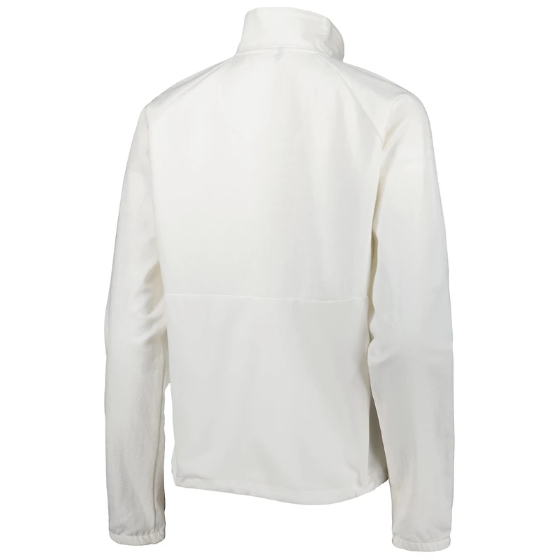 Women's adidas White TOUR Championship Emboss Quarter-Snap Raglan Jacket