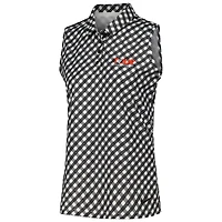 Women's Nike Black/White TOUR Championship Victory Performance Sleeveless Polo