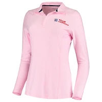 Women's Peter Millar Pink TOUR Championship Melange Perth Quarter-Zip Pullover Top
