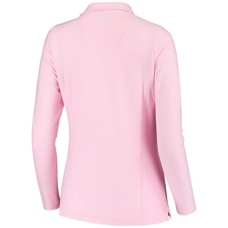 Women's Peter Millar Pink TOUR Championship Melange Perth Quarter-Zip Pullover Top