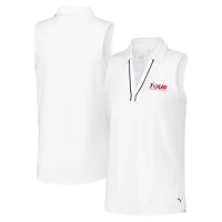 Women's Puma White TOUR Championship CLOUDSPUN Sleeveless V-Neck Polo