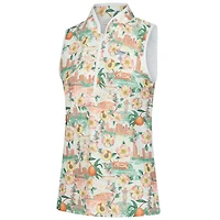 Women's Smith & Quinn White TOUR Championship Atlanta Kennedy Quarter-Zip Sleeveless Polo