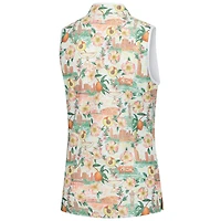 Women's Smith & Quinn White TOUR Championship Atlanta Kennedy Quarter-Zip Sleeveless Polo