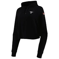 Women's tasc Performance Black TOUR Championship Varsity Cropped Raglan Pullover Hoodie