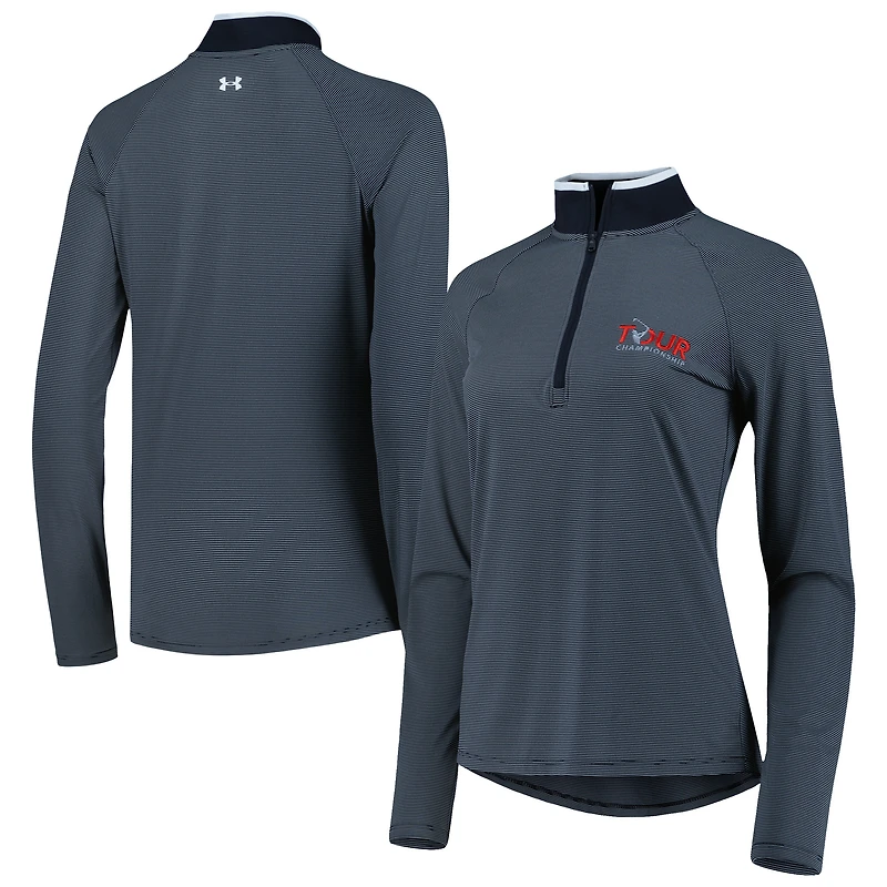Veste grise Under Armour TOUR Championship T2 Stripe Raglan Quarter-Zip pour femme