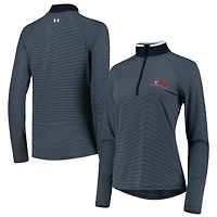 Veste grise Under Armour TOUR Championship T2 Stripe Raglan Quarter-Zip pour femme
