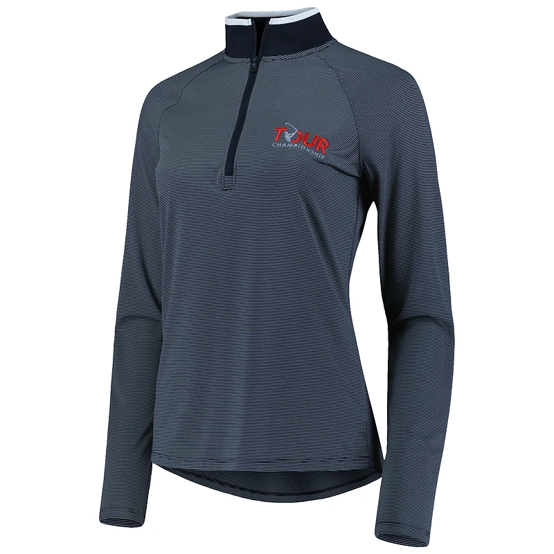 Veste grise Under Armour TOUR Championship T2 Stripe Raglan Quarter-Zip pour femme