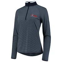 Veste grise Under Armour TOUR Championship T2 Stripe Raglan Quarter-Zip pour femme