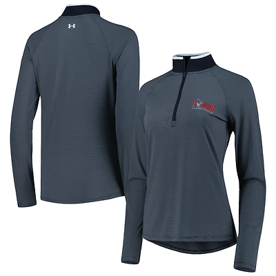 Veste grise Under Armour TOUR Championship T2 Stripe Raglan Quarter-Zip pour femme