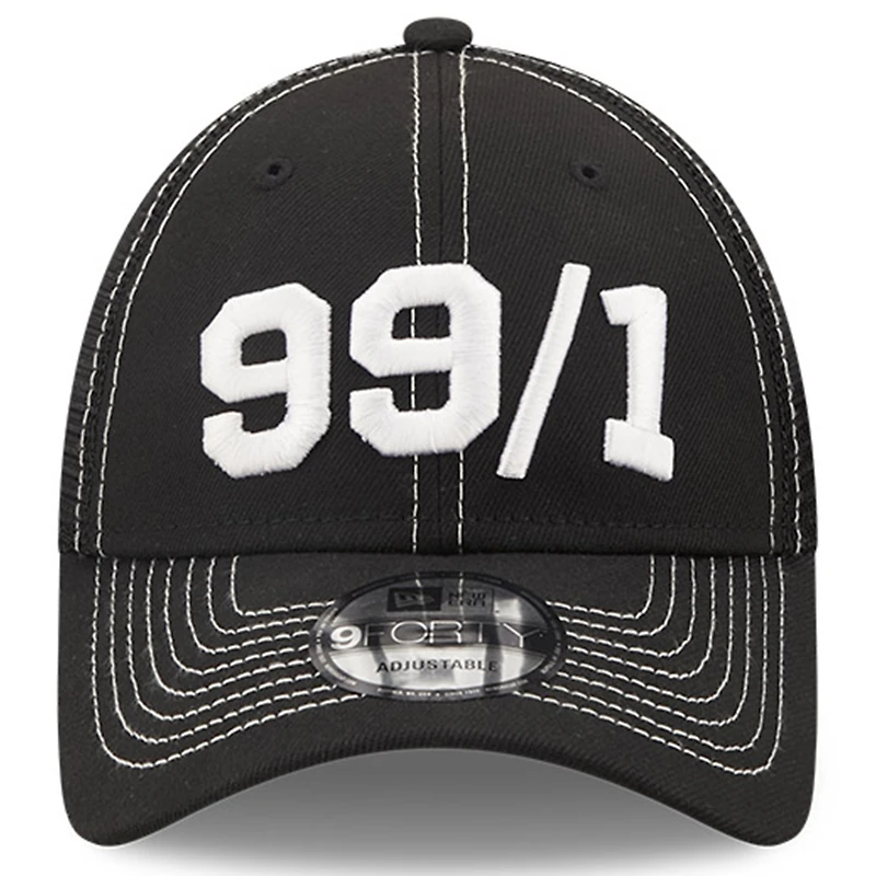 Men's New Era Black TRACKHOUSE RACING 99/1 9FORTY Snapback Adjustable Trucker Hat