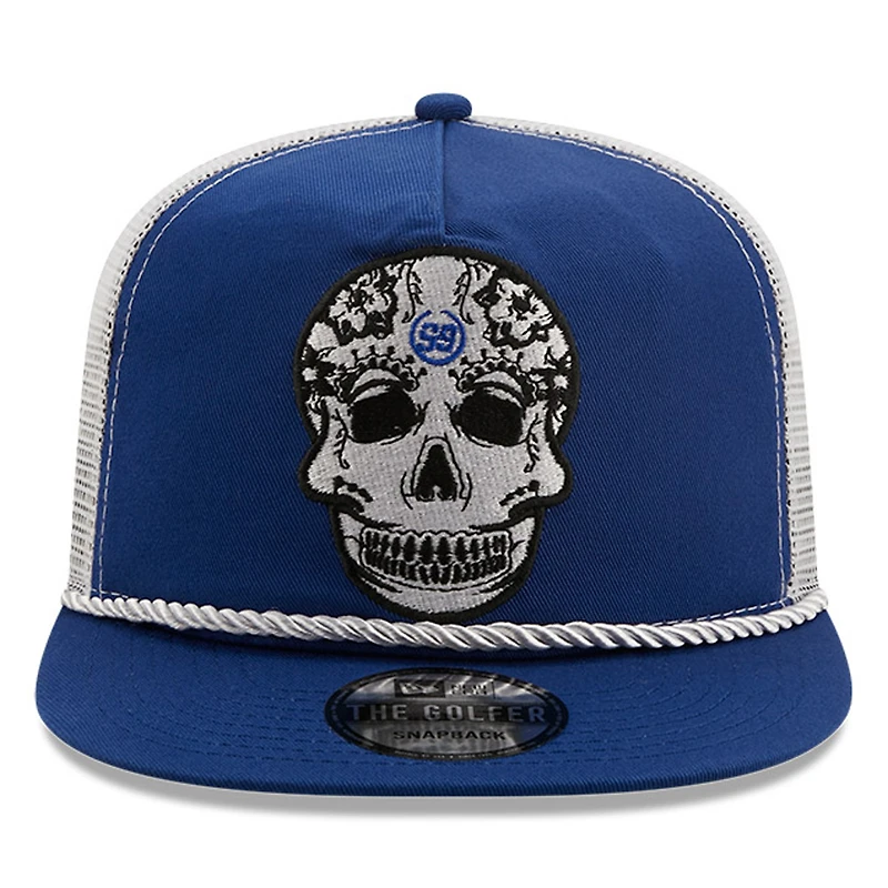 Men's New Era Royal/White TRACKHOUSE RACING Golfer Snapback Adjustable Hat