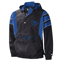 Men's Starter Black/Royal TRACKHOUSE RACING Impact Half-Snap Pullover Jacket