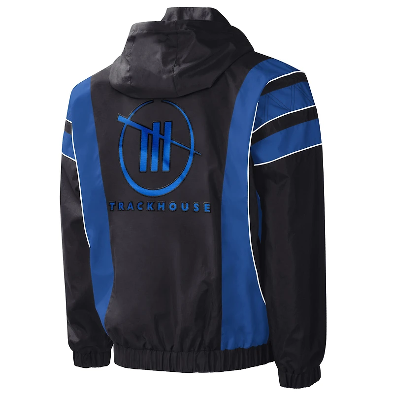 Men's Starter Black/Royal TRACKHOUSE RACING Impact Half-Snap Pullover Jacket