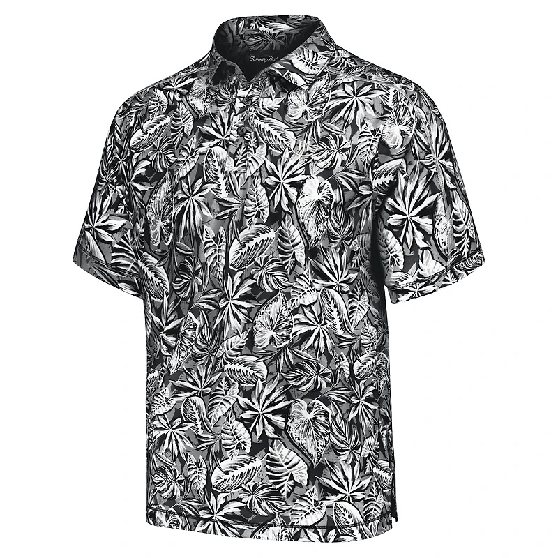 Men's Tommy Bahama Black TRACKHOUSE RACING Sport Tropical Score IslandZone Polo