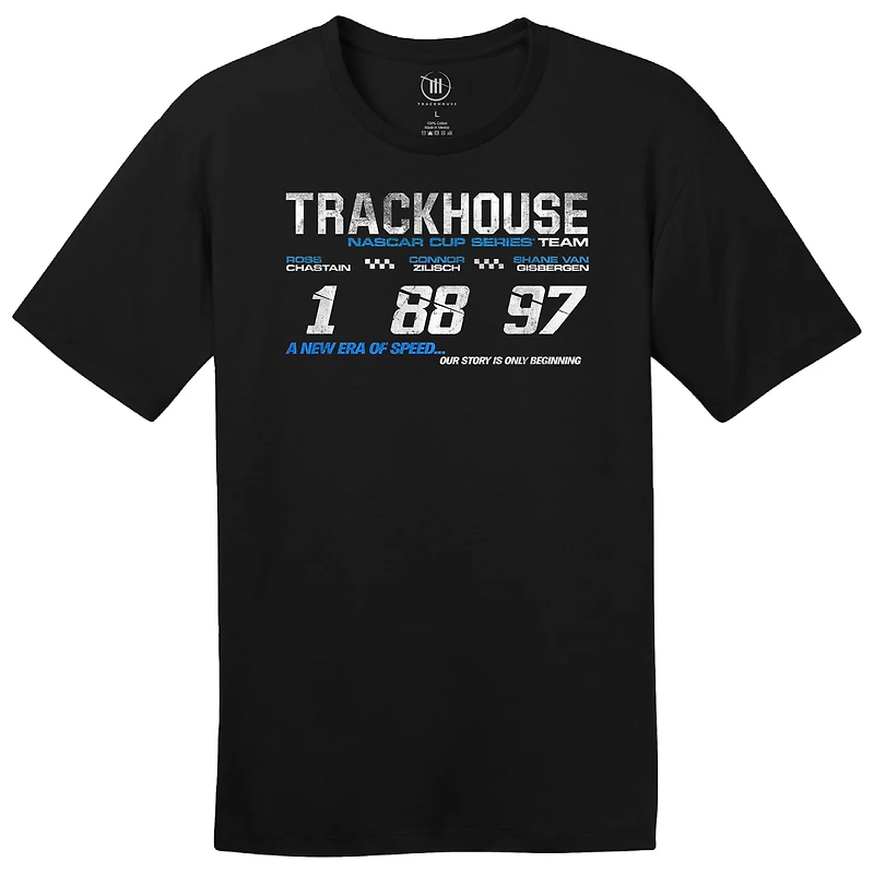 T-shirt noir Trackhouse Racing Team Collection 2026 Nouvelle Ère de Vitesse pour Homme