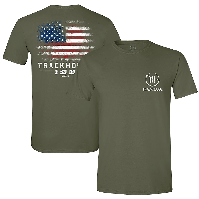 T-shirt vert avec drapeau Trackhouse Racing de la collection Team pour homme