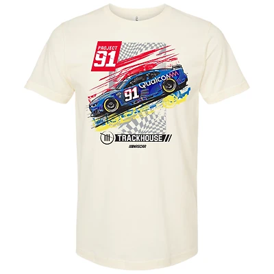 T-shirt homme Trackhouse Racing Team Collection Kevin Magnussen Natural K-Mag Project91 Qualcomm Car