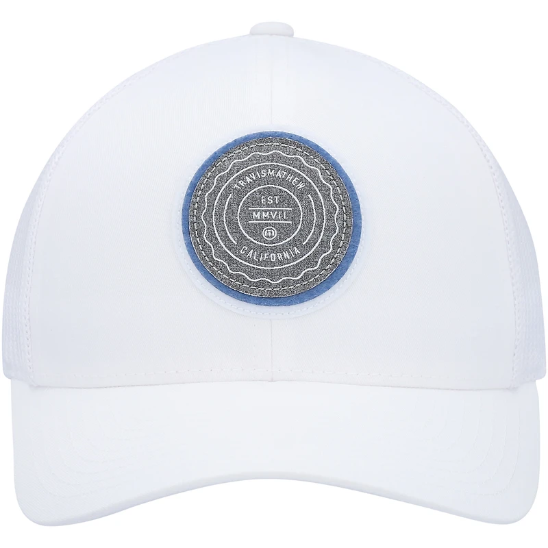 Men's Travis Mathew White The Patch Trucker Snapback Hat