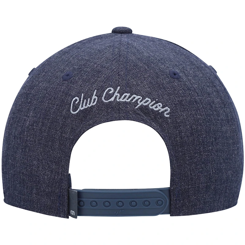Men's TravisMathew Heathered Navy Hike and Holler Tri-Blend Snapback Hat