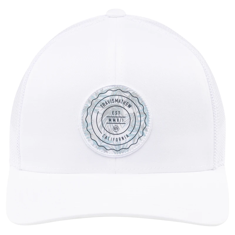 Casquette réglable TravisMathew White The Patch Floral Trucker pour hommes