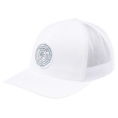 Casquette réglable TravisMathew White The Patch Floral Trucker pour hommes