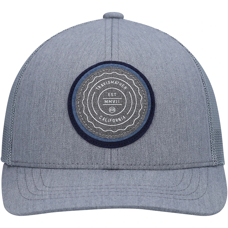 Youth TravisMathew Heathered Gray The Patch Trucker Snapback Hat