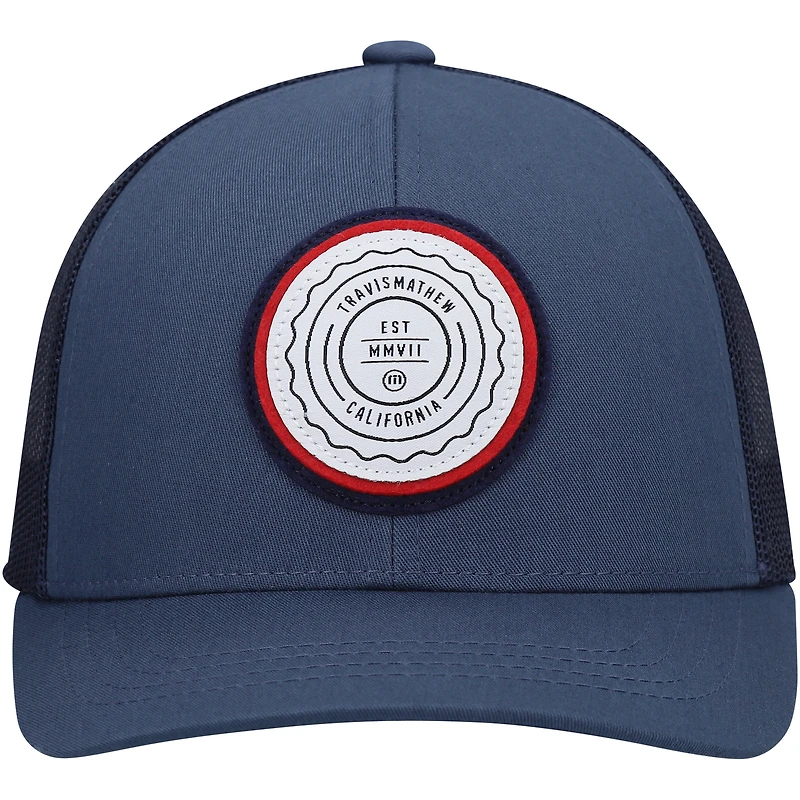 Casquette Snapback TravisMathew bleu marine The Patch Trucker pour jeune